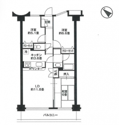 @2598~@3LDK@Lʐ69.57m2@oRj[8.96m2